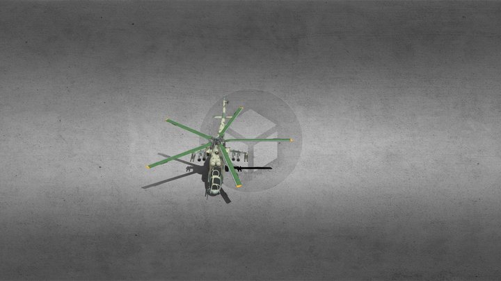 Mi-24P Low Poly 3D Model
