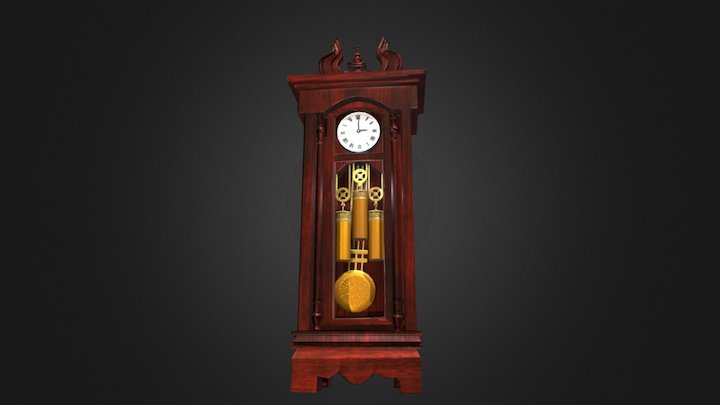 Standing Grand Father Clock 3D Model