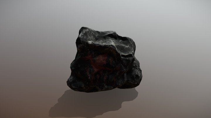 Cave Paintings Rock 3D Model