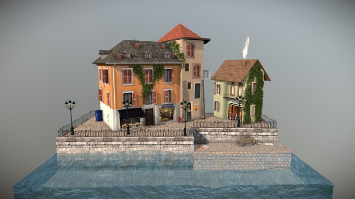 Cityscene Annecy 3D Model