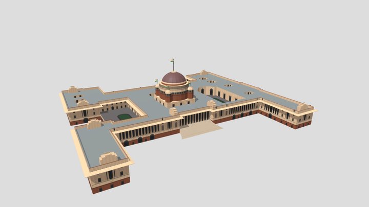 Rashrapathi Bhavan Low Poly 3D Model