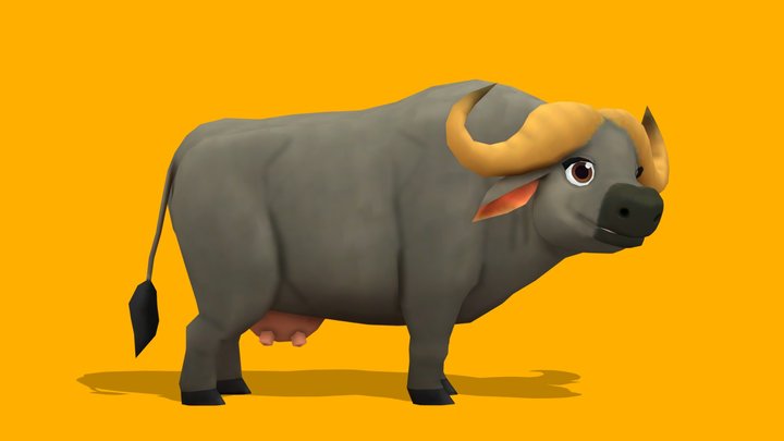 AfricanBuffalo – Toon Animated 3D Model