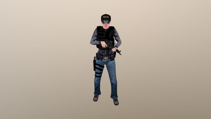 Female Police SWAT Animation Megapack 3D Model