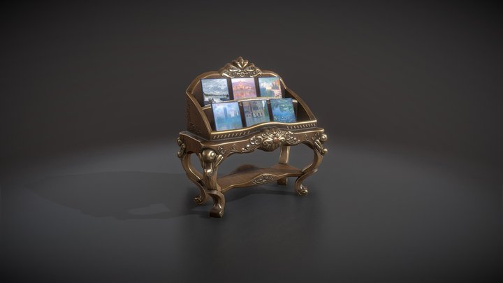 Gothic Record Display Stand 3D Model