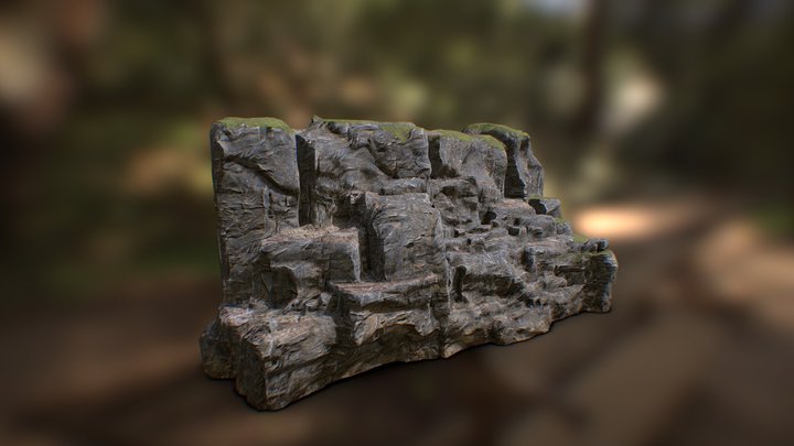 Cliff | Low-Poly | Game-ready 3D Model