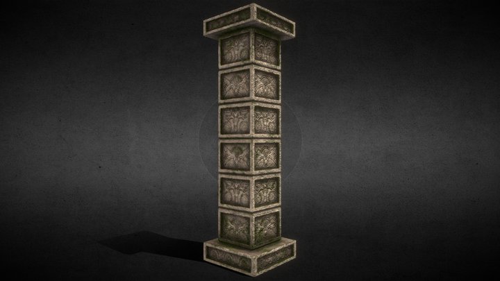Ancient Stone Pillar_A 3D Model