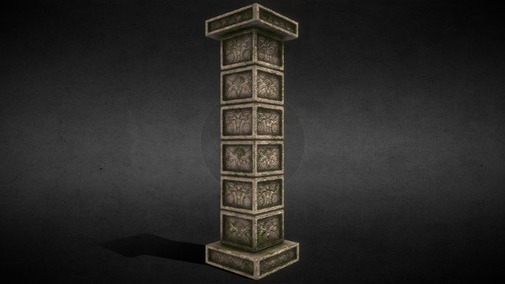 Ancient Stone Pillar_A 3D Model