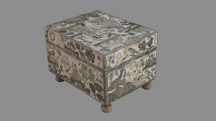 Embroidered Cabinet, 17th Century - Closed 3D Model
