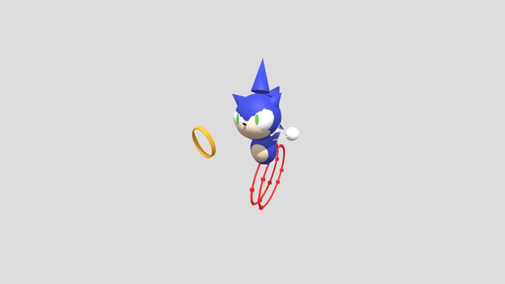 Sonic created in MAYA 3D Model