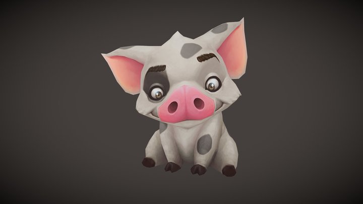 Pua - Pig from Moana fanart 3D Model