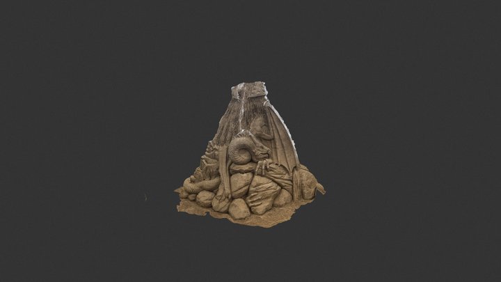 Sand sculpture "Cmok" photoscan 3D Model