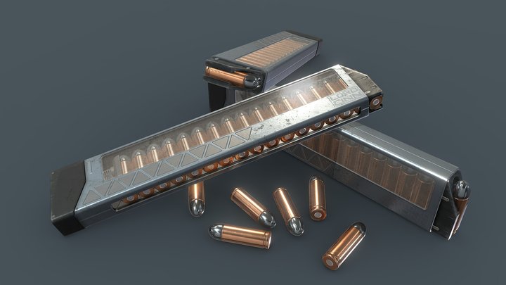 A bunch of ammo magazines