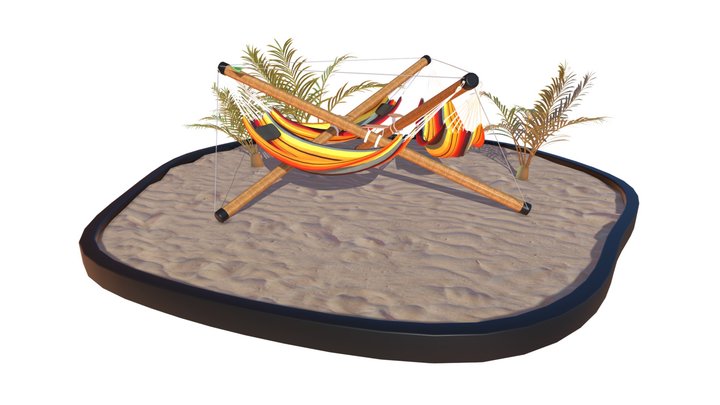 Tropical Hangout | XL with Cocktail Tables 3D Model
