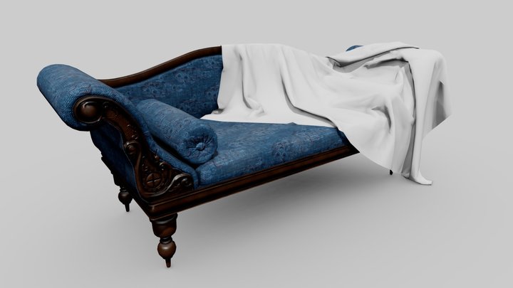 Victorian Style Sofa 3D Model