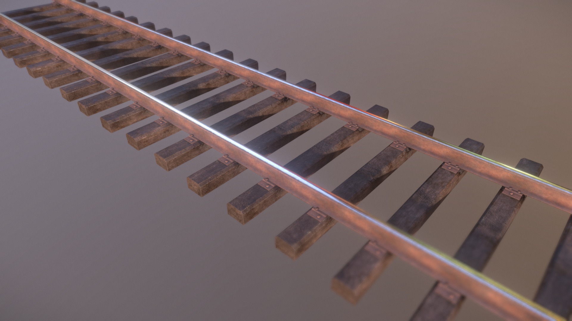 3D model Railway Track R65 12.5m - This is a 3D model of the Railway Track R65 12.5m. The 3D model is about a wooden structure with a metal frame.