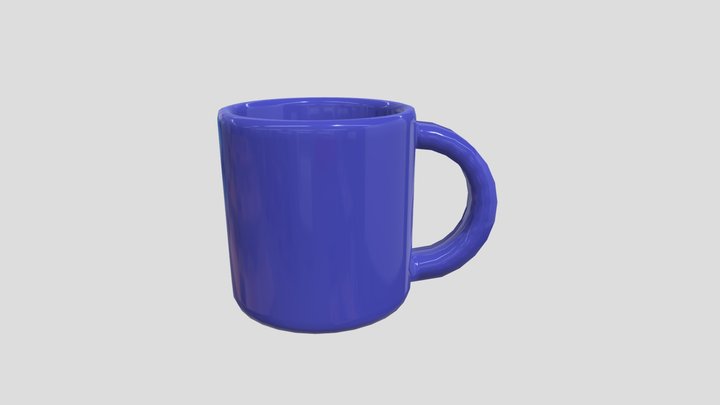 Modern Ceramic Coffee Mug - Cobalt Blue – Modello 3D gratuito STL