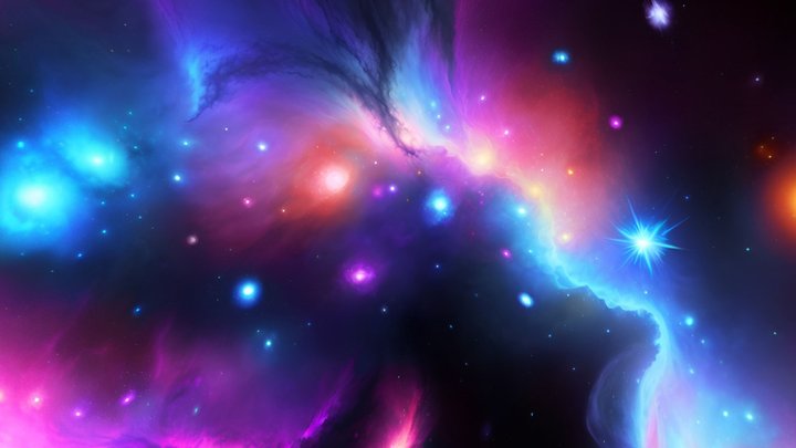 Stylized skybox, vibrant Nebula 002 3D Model