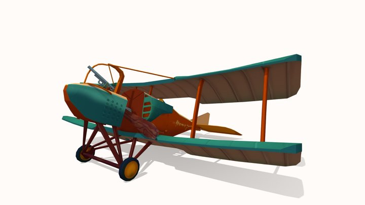 Stylized WWI Plane SPAD. S.A. 3D Model