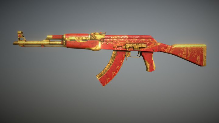 AK 47 | Kitetsu Dragon 3D Model