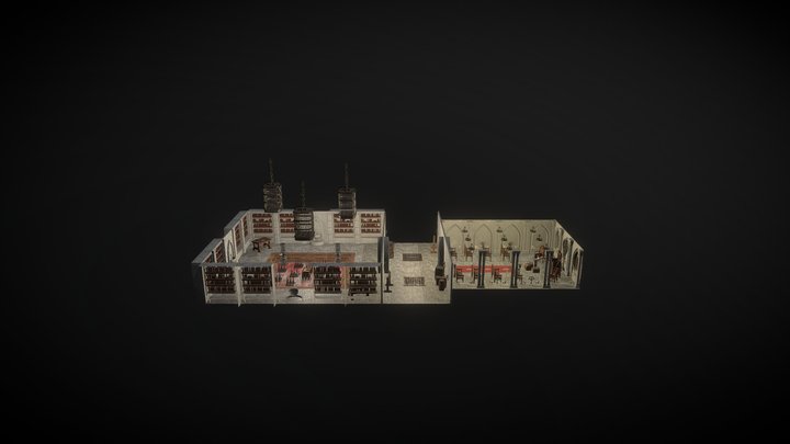 Top Down View Dungeon 3D Model