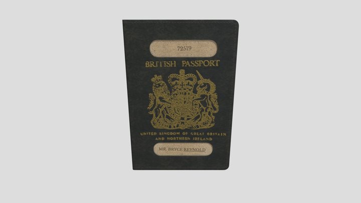 British Passport 3D Model
