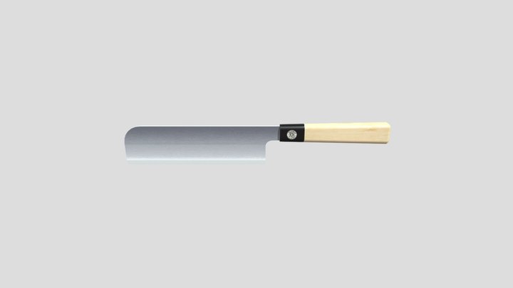 Steel Kitchen Knife (R Hand) : 鋼の包丁（右手） 3D Model