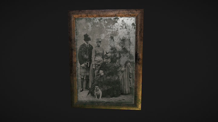 Old portrait of victoria family 2 3D Model