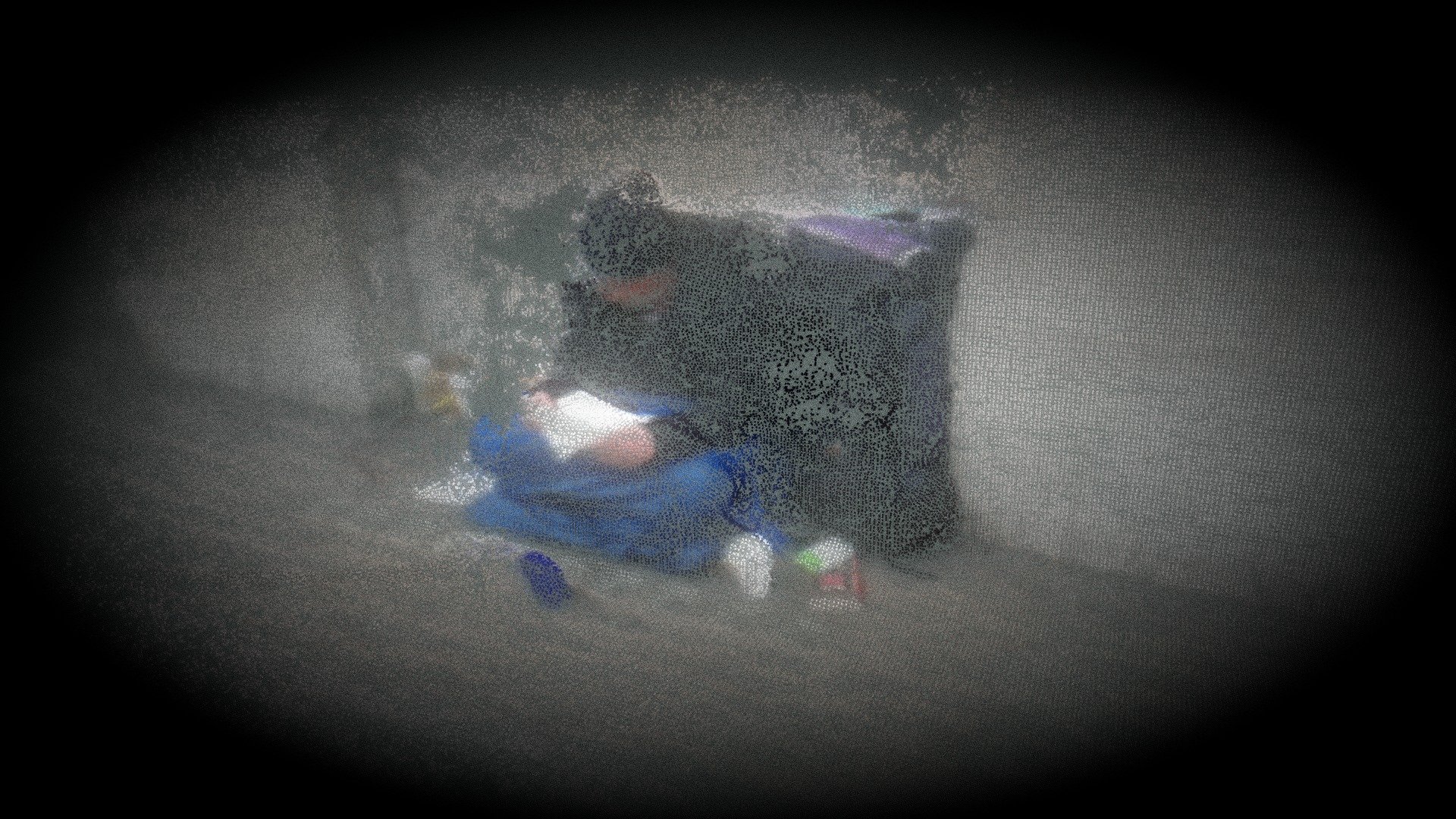 Homeless man, reading