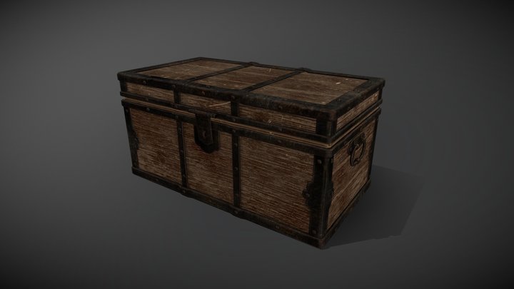 Old Wooden Chest 3D Model