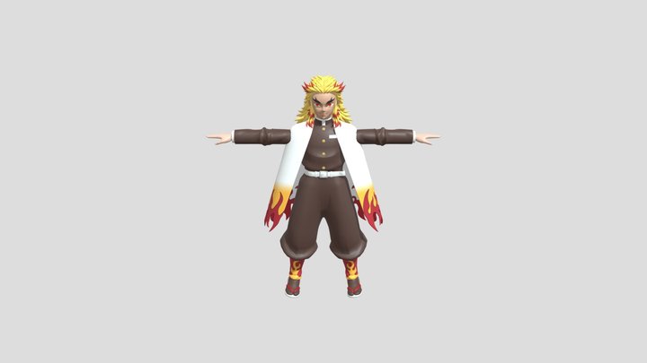 Rengoku From Demon Slayer - Fully Rigged 3D Model