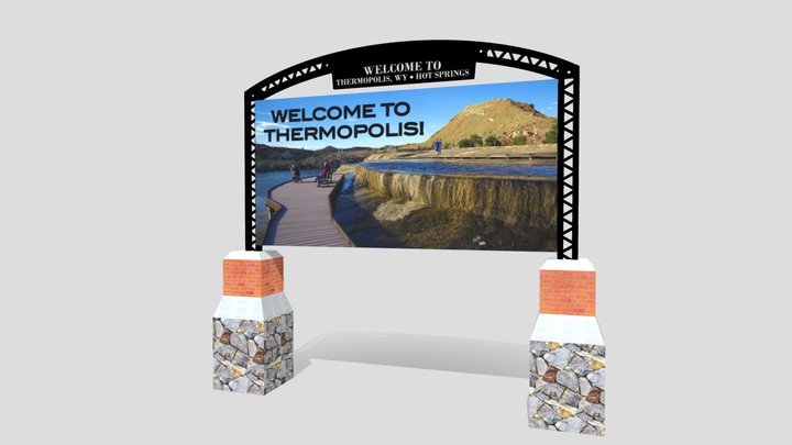 Sign - Thermopolis South Entrance - 202211v1 3D Model