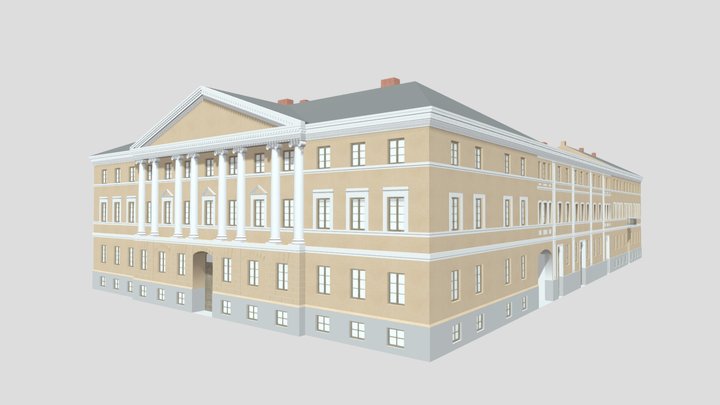 Будинок з колонами, вулиця Леха Качинського 3D Model