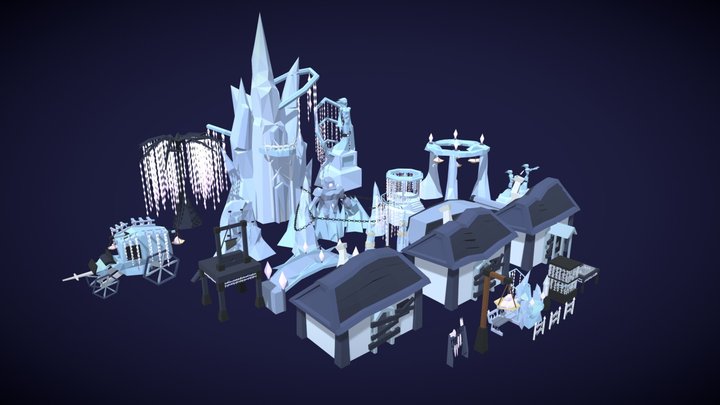 White Queen - Stylized low poly asset pack – Kostenloses 3D-Modell STL