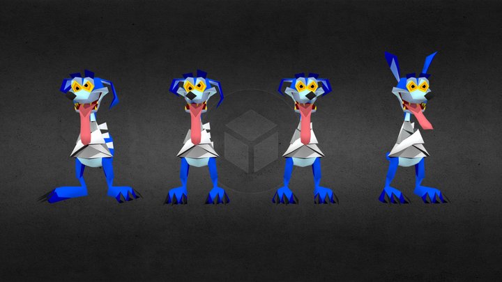 Ripper Roo, Crash Bandicoot (1996) PSX 3D Model