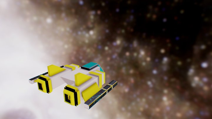 Blocky Space Ship 3D Model