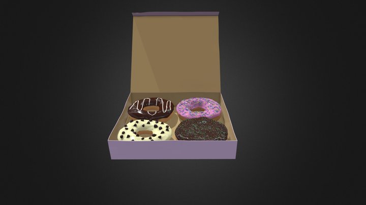 Box of Donuts 3D Model