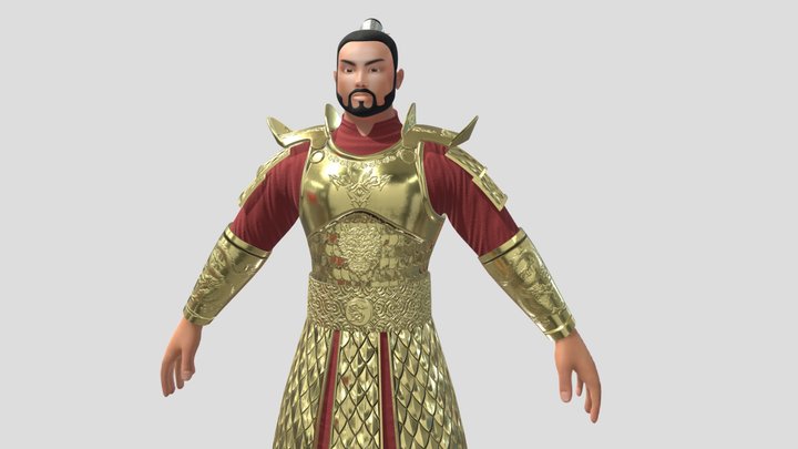 Ancient Chinese samurai warrior 3D Model