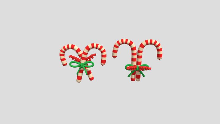 Christmas candy cane 3D Model