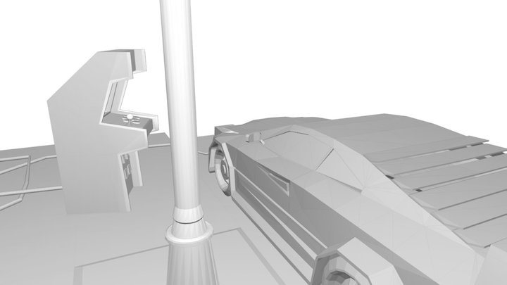 WIP Streetlight Scene 3D Model