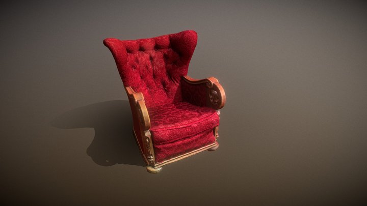 Photorealistic 3D scanned Arm Chair 3D Model