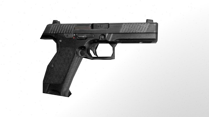 Low-poly Lebedev Pistol 3D Model