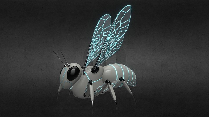 Mechanical wasp (Low poly) 3D Model