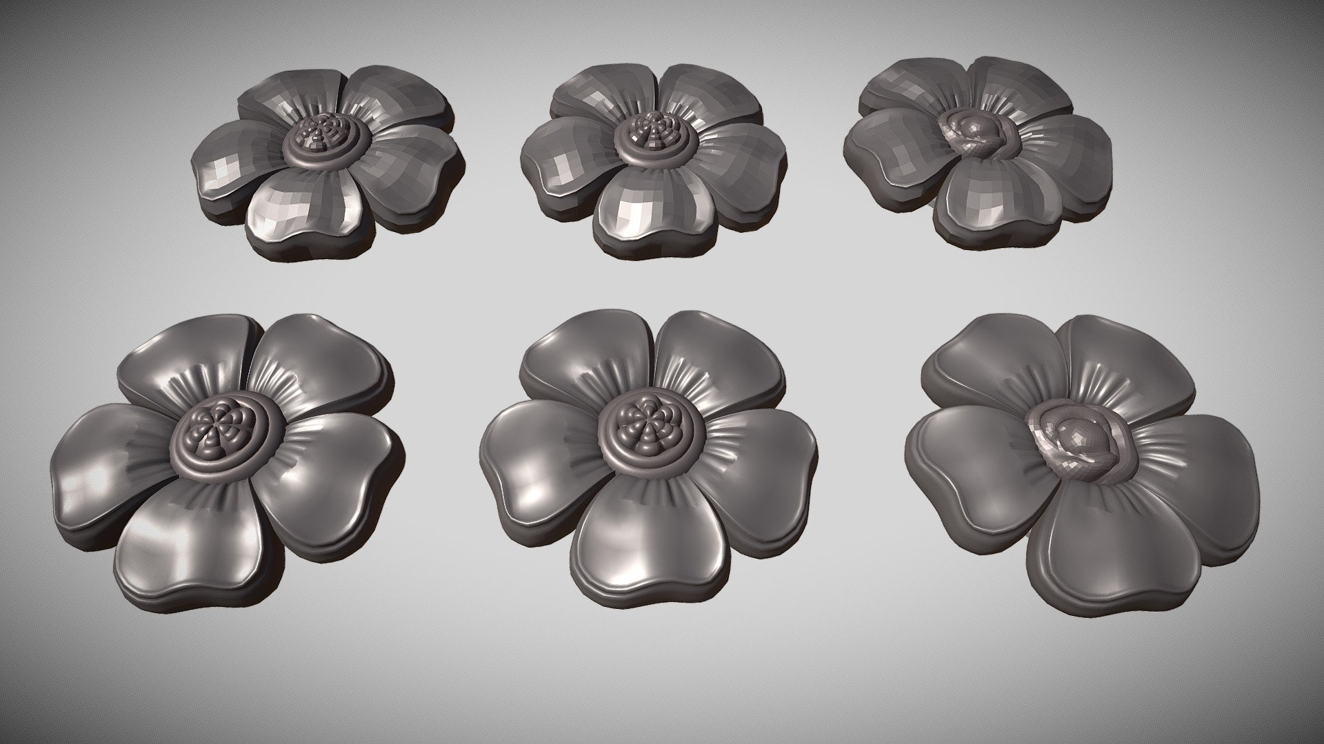 Marble flowers - 3D model by Rodrigue (@rodriguedesouza) [91b19ff ...