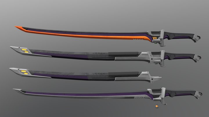 stylized_sci-fi katana 3D Model