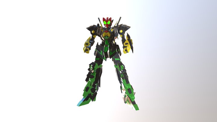Gundam OOO Kamen Rider 3D Model