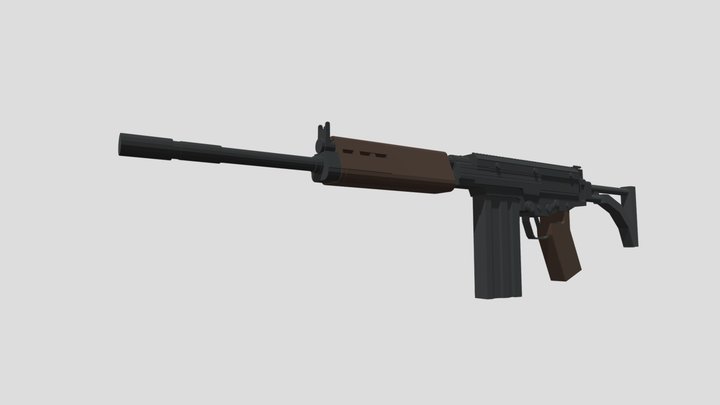 FN FAL // LowPoly Blockbench model 3D Model
