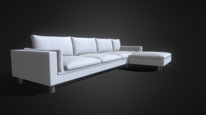 Large White Couch 3D Model