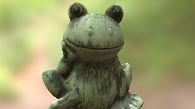 Frog Garden Statue 3D Model