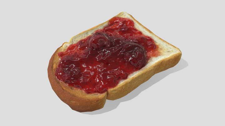 Strawberry jam toast 3D Model