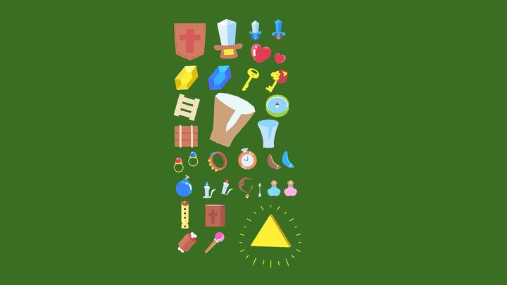 Legend of Zelda Item Set 3D Model